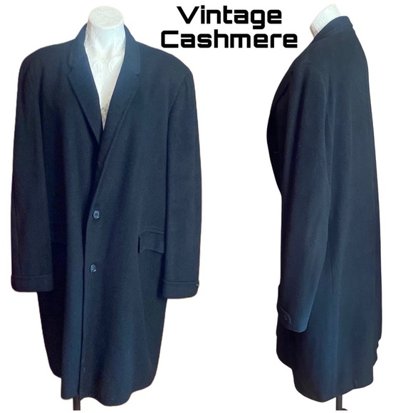 VTG 1960s Cashmere Men’s Unisex top coat RB Chicago